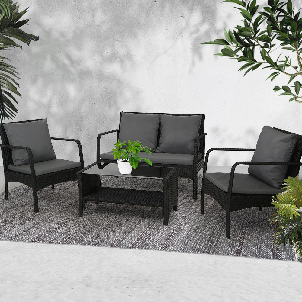 Gardeon Outdoor Furniture Lounge Table Chairs Garden Patio Wicker Sofa Set freeshipping - Awezingly