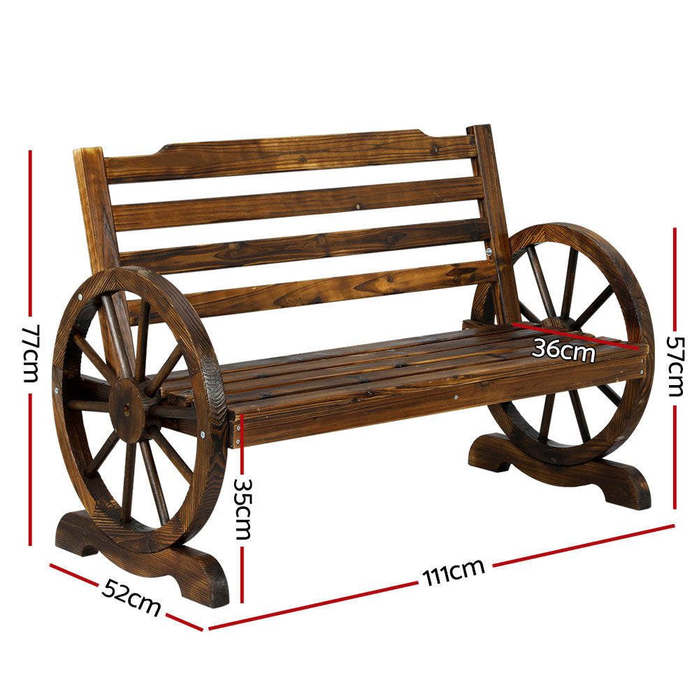 Gardeon Wooden Garden Bench Seat Outdoor Furniture Wagon Chair Patio Lounge Gardeon