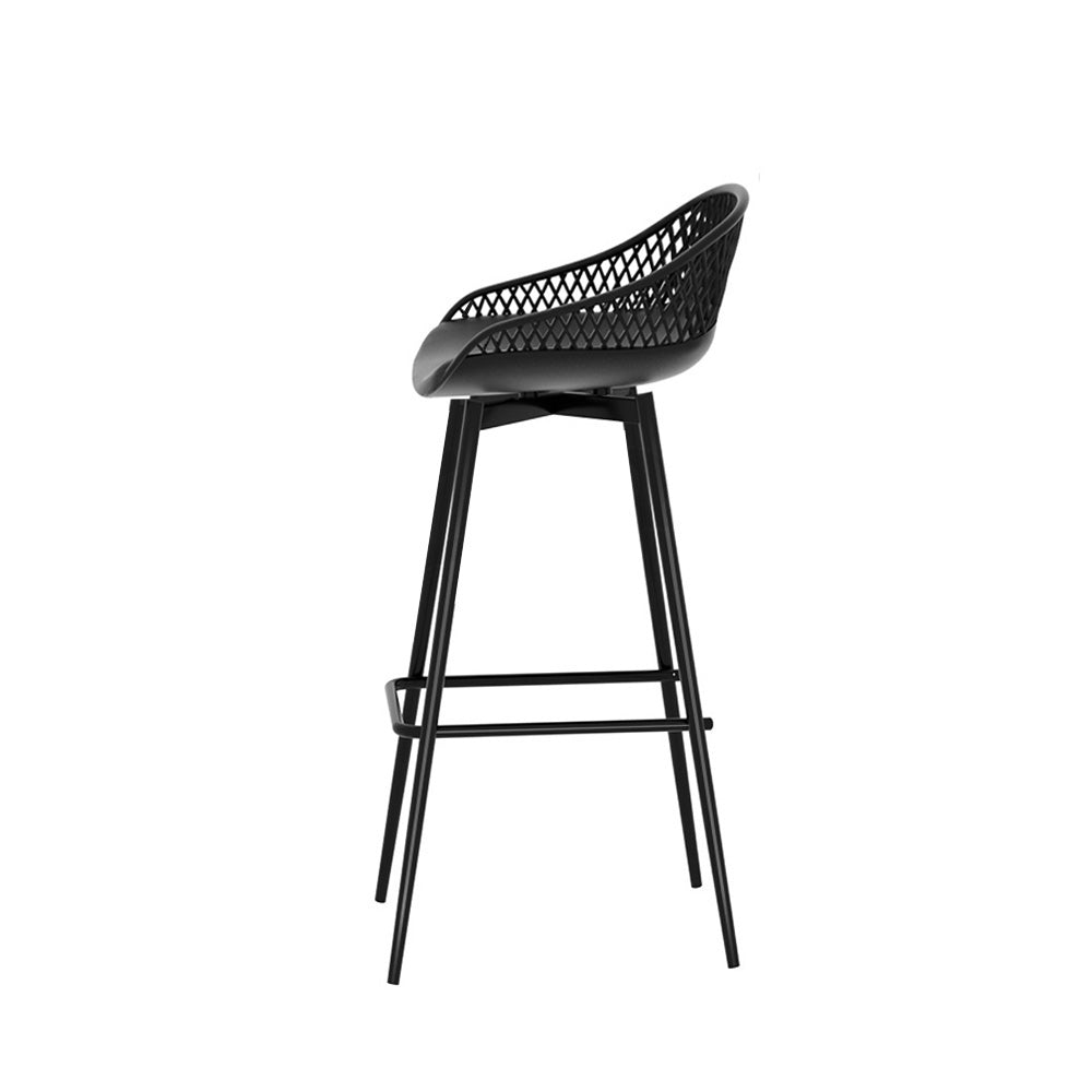 Gardeon 4pcs Outdoor Bar Stools Plastic Metal Bistro Patio Dining Chair Balcony Gardeon