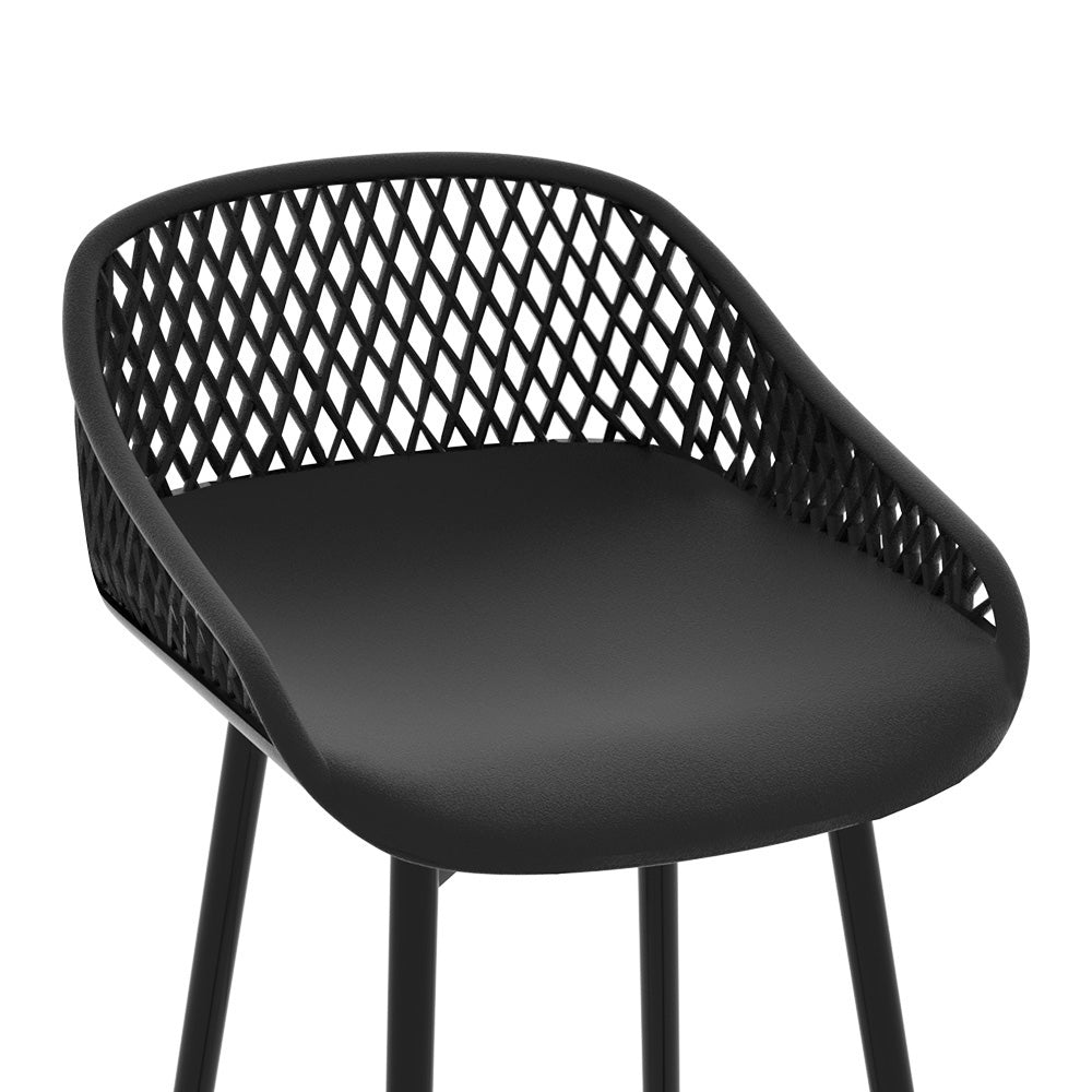 Gardeon 4pcs Outdoor Bar Stools Plastic Metal Bistro Patio Dining Chair Balcony Gardeon