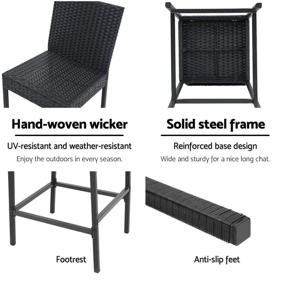 4 x Gardeon Outdoor Bar Stools Dining Chairs Rattan Furniture freeshipping - Awezingly