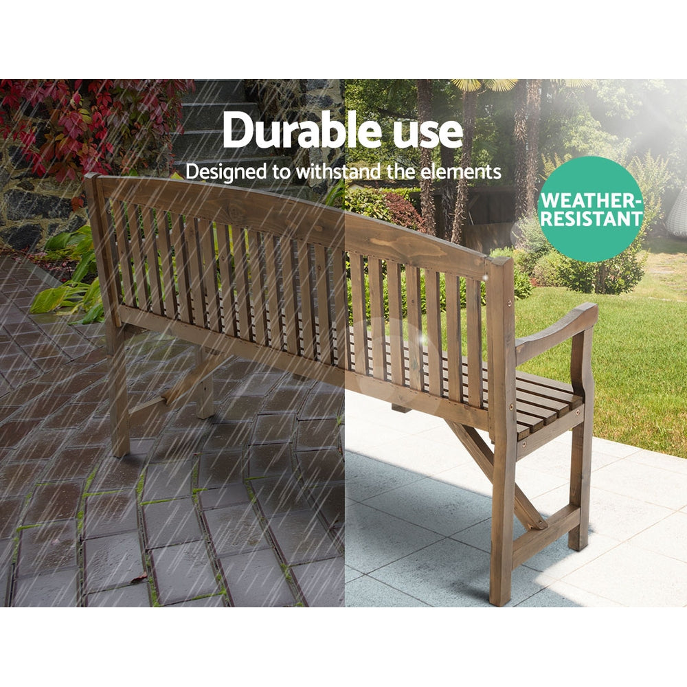 Gardeon Wooden Garden Bench Chair Natural Outdoor Furniture Décor Patio Deck 3 Seater freeshipping - Awezingly