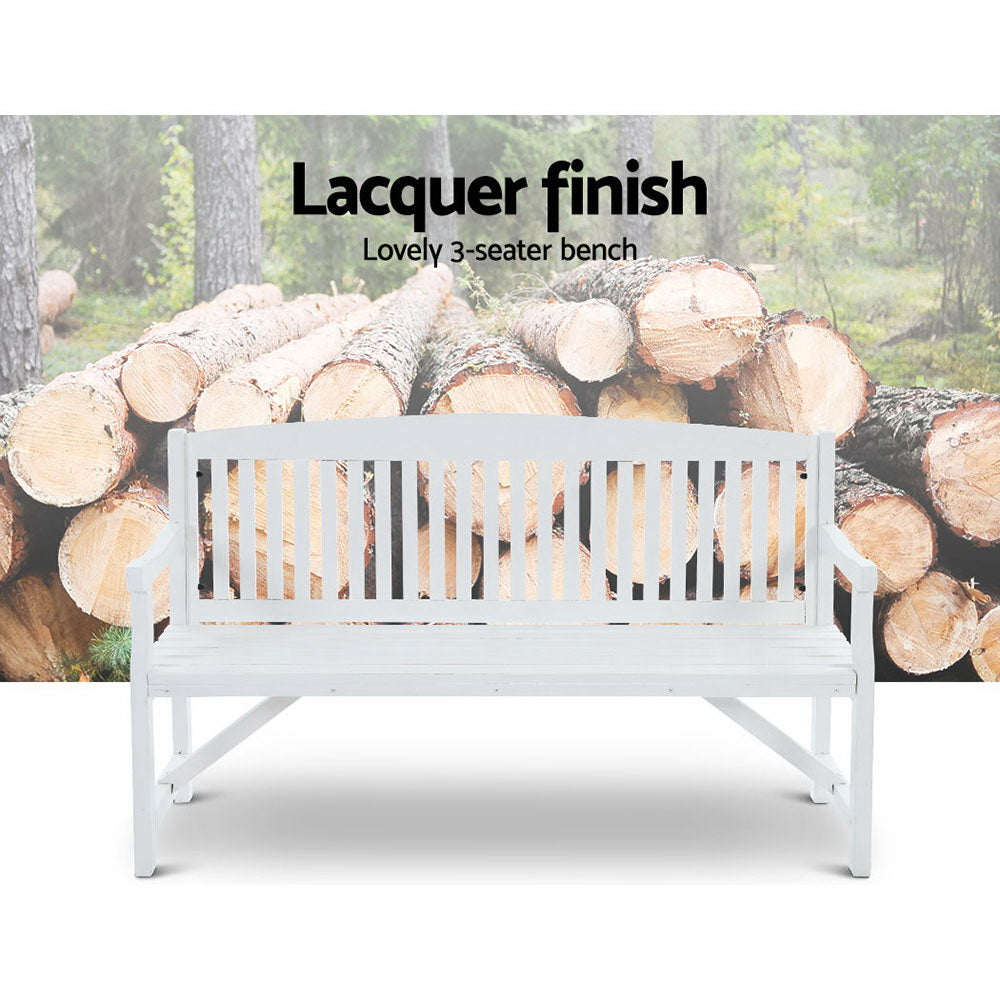 Gardeon Wooden Garden Bench Chair Natural Outdoor Furniture Décor Patio Deck 3 Seater freeshipping - Awezingly