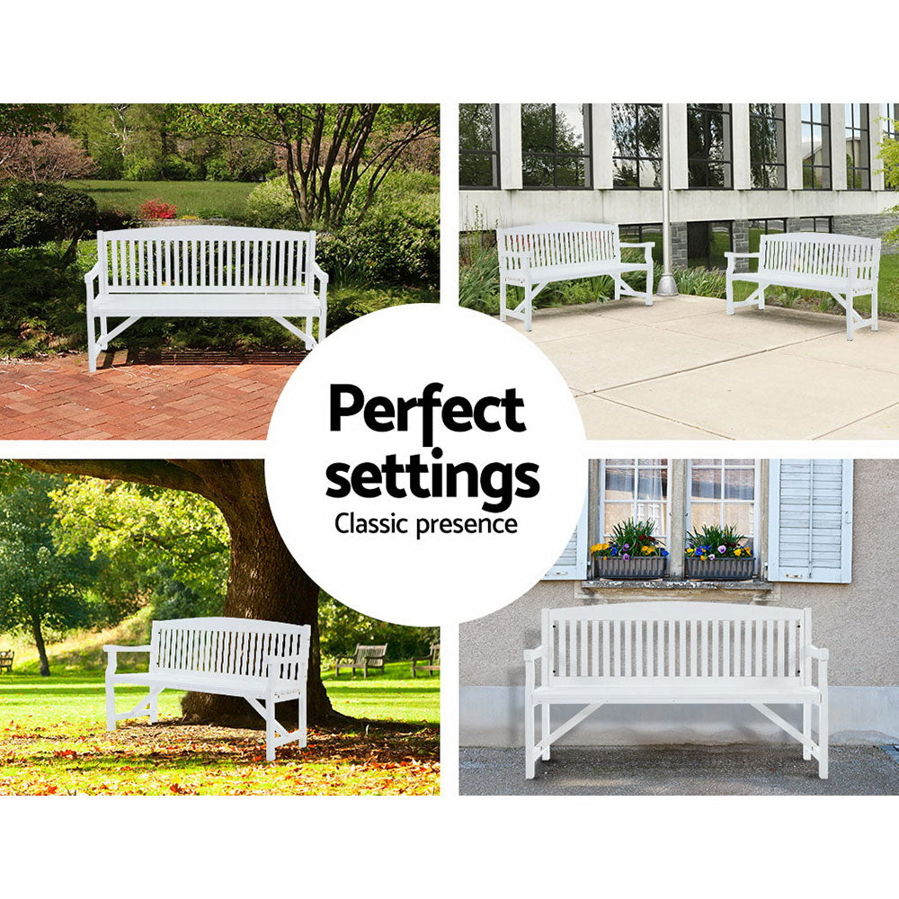 Gardeon Wooden Garden Bench Chair Natural Outdoor Furniture Décor Patio Deck 3 Seater freeshipping - Awezingly