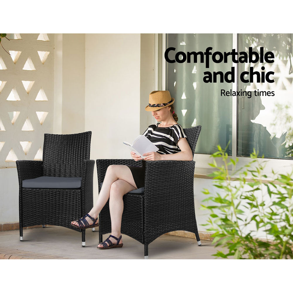 Gardeon Outdoor Furniture Dining Chair Table Bistro Set freeshipping - Awezingly
