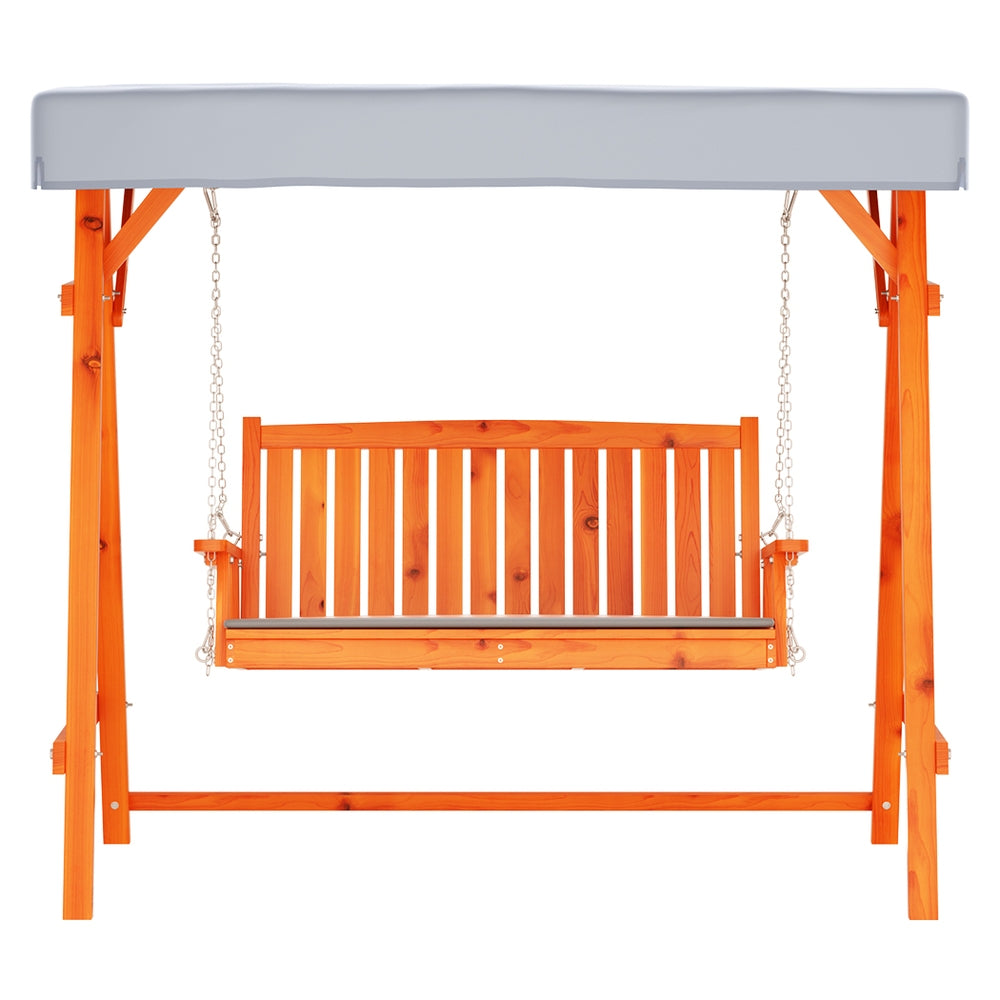 Gardeon Wooden Swing Chair Garden Bench Canopy 3 Seater Outdoor Furniture Gardeon