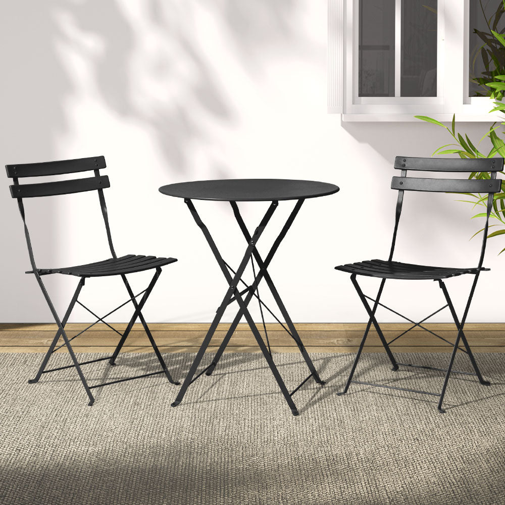 Gardeon Outdoor Setting Table and Chairs Folding Patio Furniture Bistro Set Gardeon