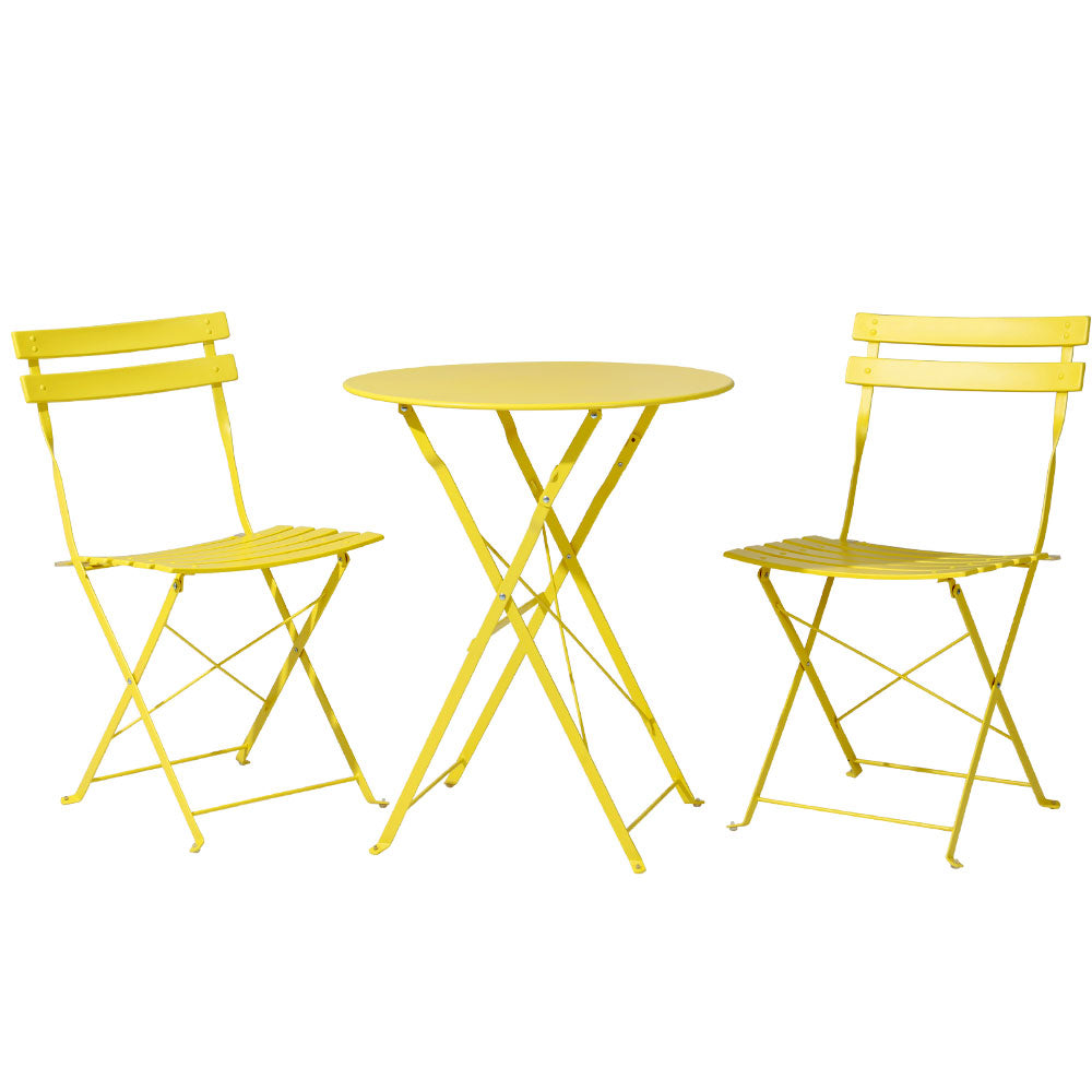 Gardeon Outdoor Setting Bistro Set Table and Chairs Folding Patio Furniture Gardeon