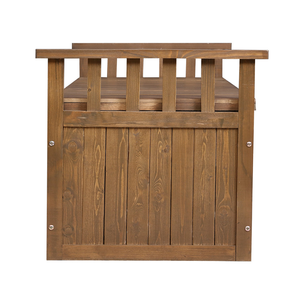 Gardeon Outdoor Storage Box Wooden Garden Bench 128.5cm Chest Tool Toy Sheds XL freeshipping - Awezingly