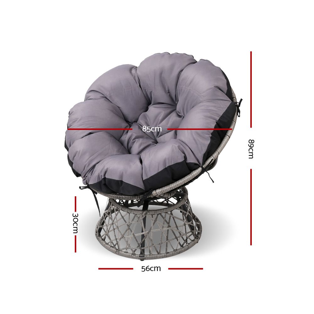 Gardeon Papasan Chair - Grey freeshipping - Awezingly