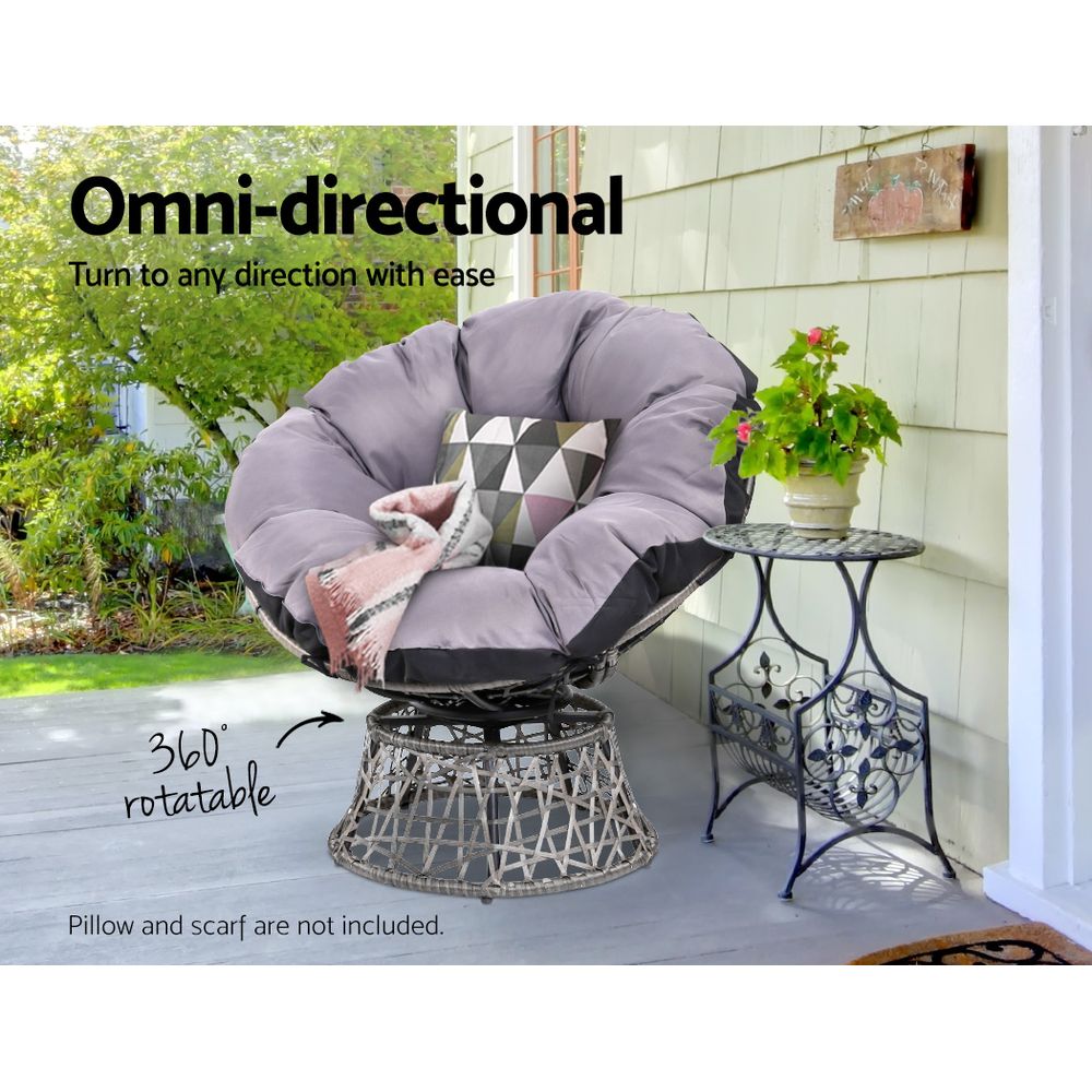Gardeon Papasan Chair - Grey freeshipping - Awezingly
