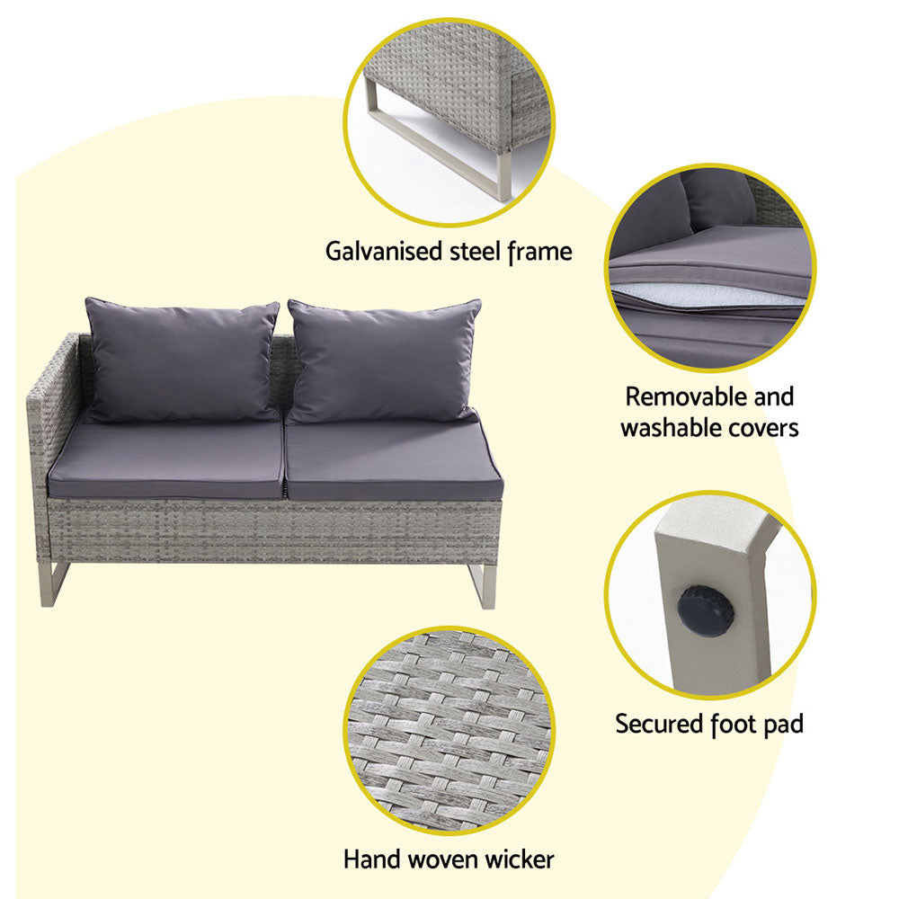 Gardeon Outdoor Sofa Furniture Garden Couch Lounge Set Patio Wicker Table Chairs Gardeon