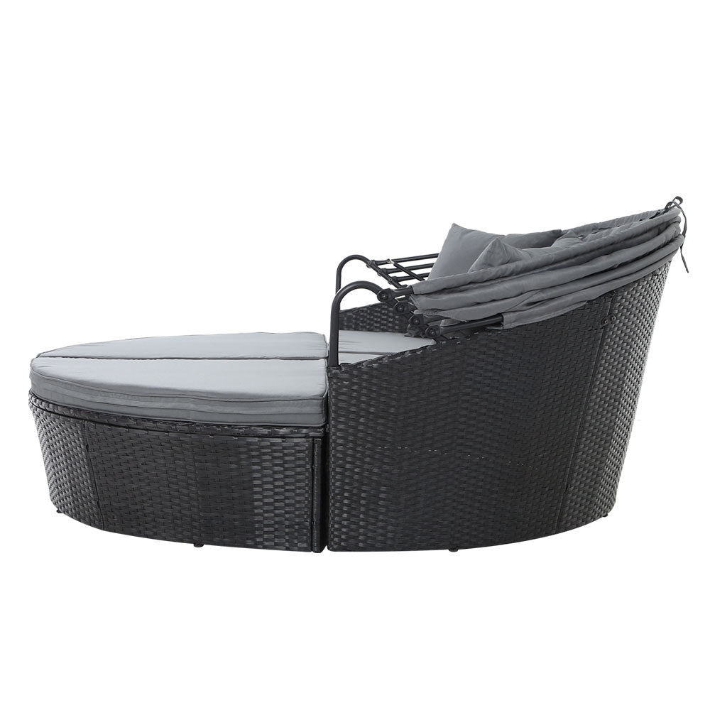 Outdoor Lounge Setting Patio Furniture Sofa Wicker Garden Rattan Set Black freeshipping - Awezingly