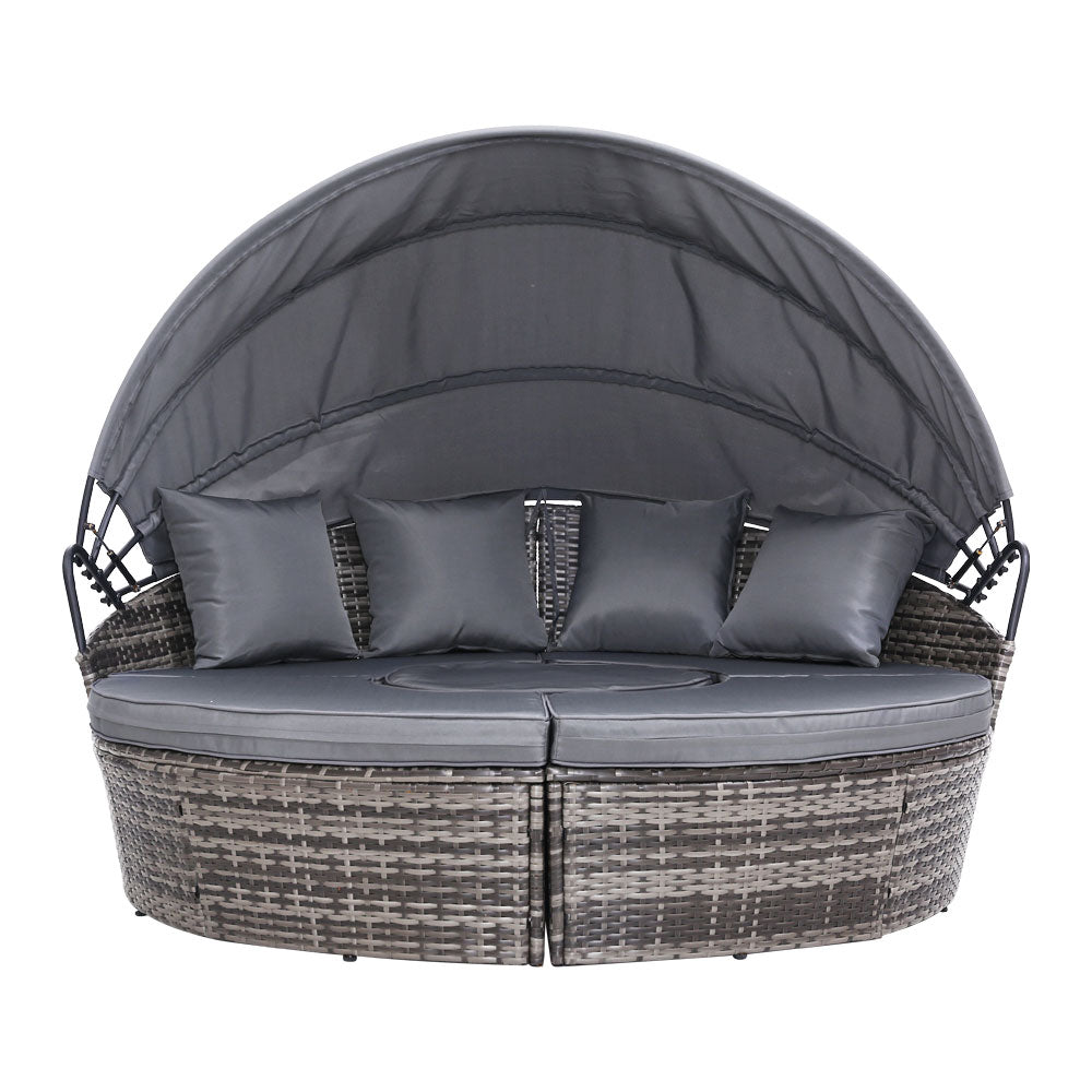 Outdoor Lounge Setting Patio Furniture Sofa Wicker Rattan Garden Set Table Grey freeshipping - Awezingly