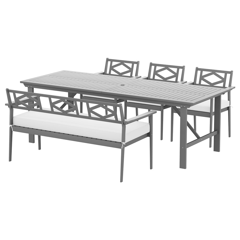 Gardeon 6-seater Outdoor Furniture Dining Chairs Table Patio Garden Acacia Wood Gardeon