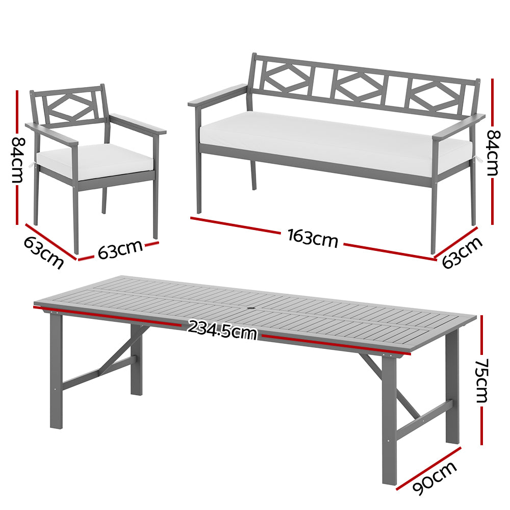 Gardeon 6-seater Outdoor Furniture Dining Chairs Table Patio Garden Acacia Wood Gardeon
