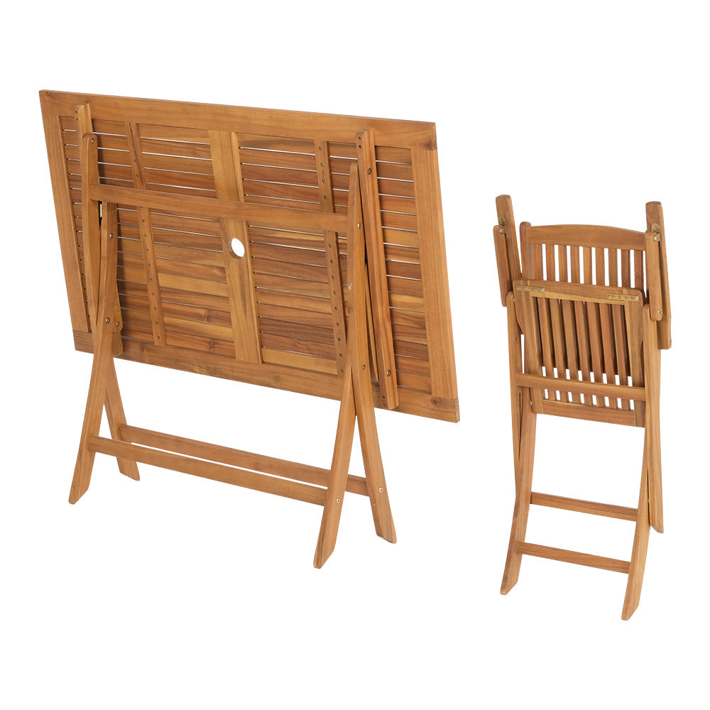 Gardeon 7PCS Dining Set Garden Dinner Chairs Table Patio Foldable Acacia Wood Gardeon