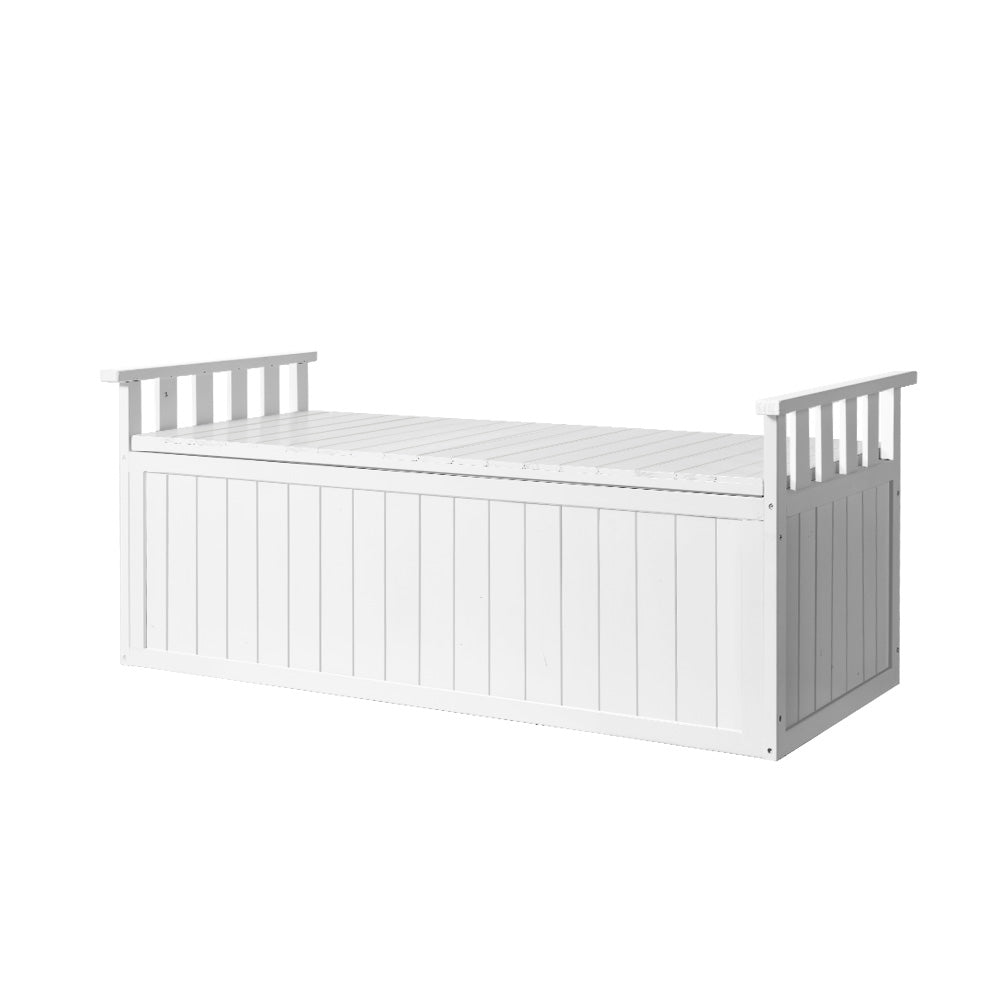 Gardeon Outdoor Storage Box Wooden Garden Bench 129cm Chest Tool Toy Sheds XL Gardeon