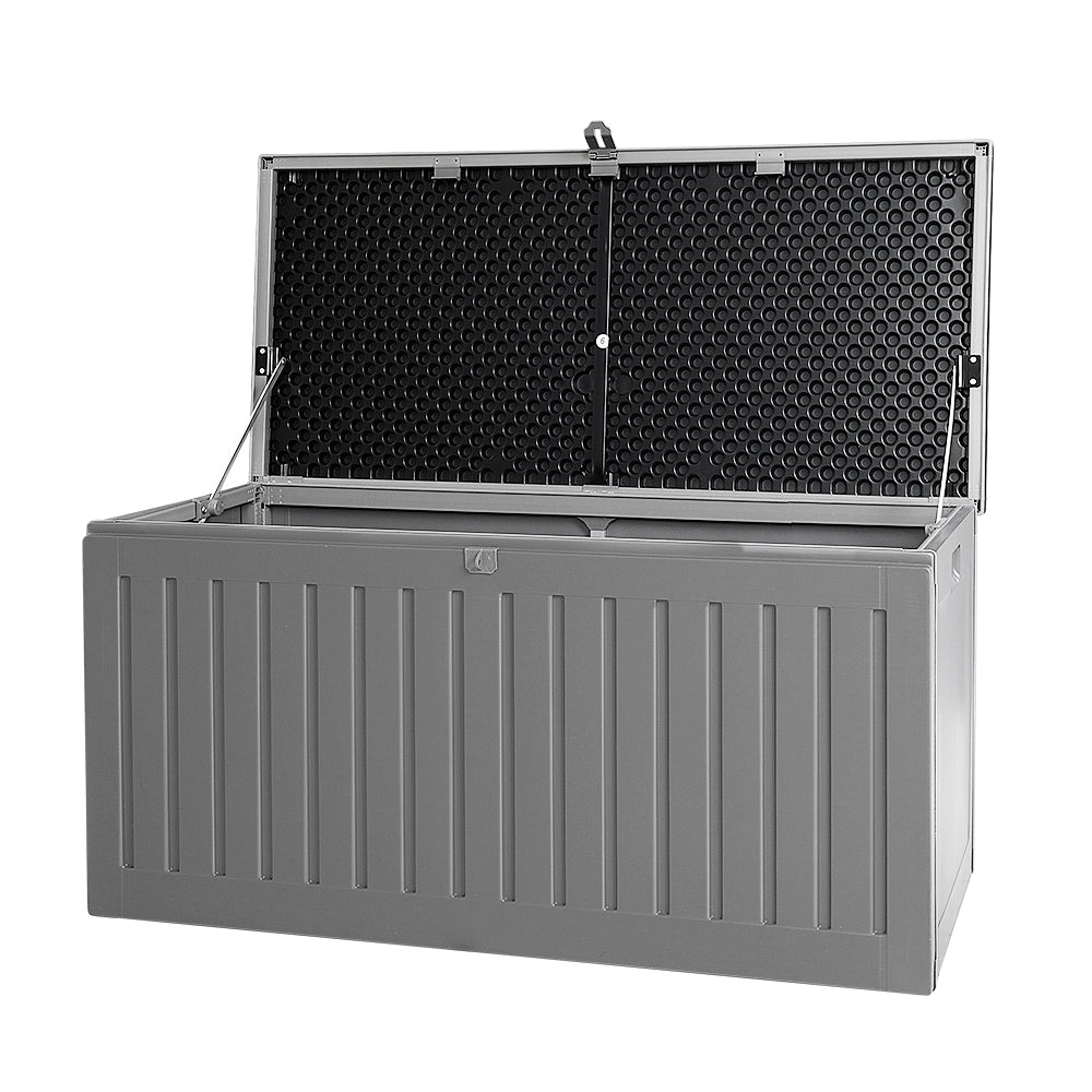 Gardeon Outdoor Storage Box Container Garden Toy Indoor Tool Chest Sheds 270L Dark Grey freeshipping - Awezingly