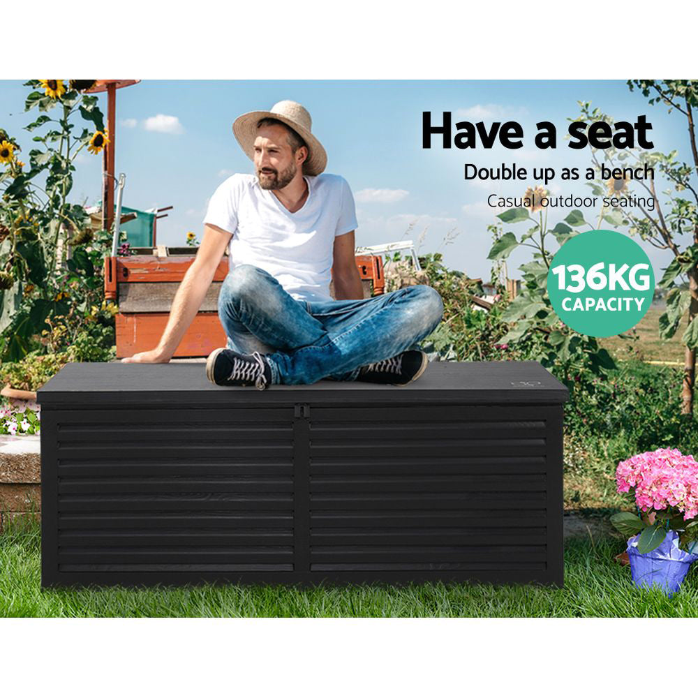 Gardeon Outdoor Storage Box 390L Container Lockable Toy Tools Shed Deck Garden freeshipping - Awezingly