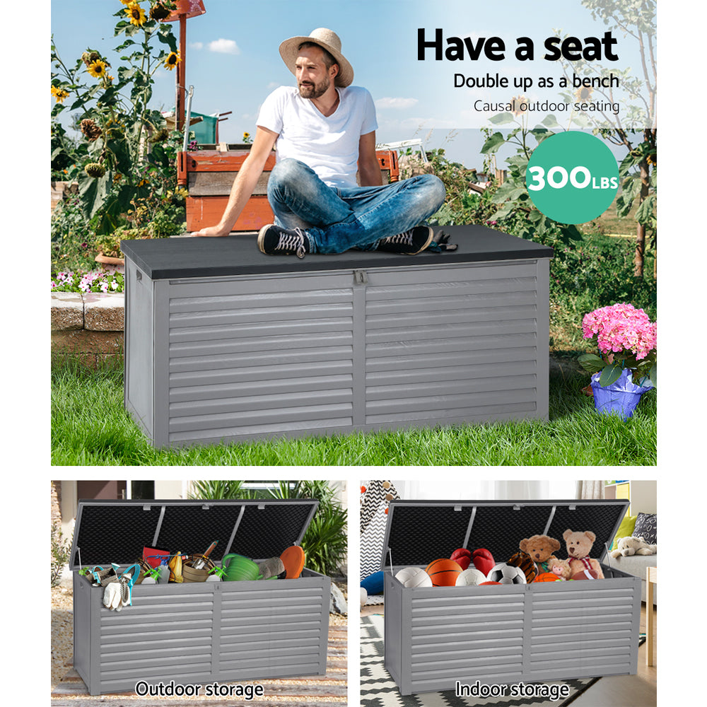 Gardeon Outdoor Storage Box 490L Bench Seat Indoor Garden Toy Tool Sheds Chest freeshipping - Awezingly