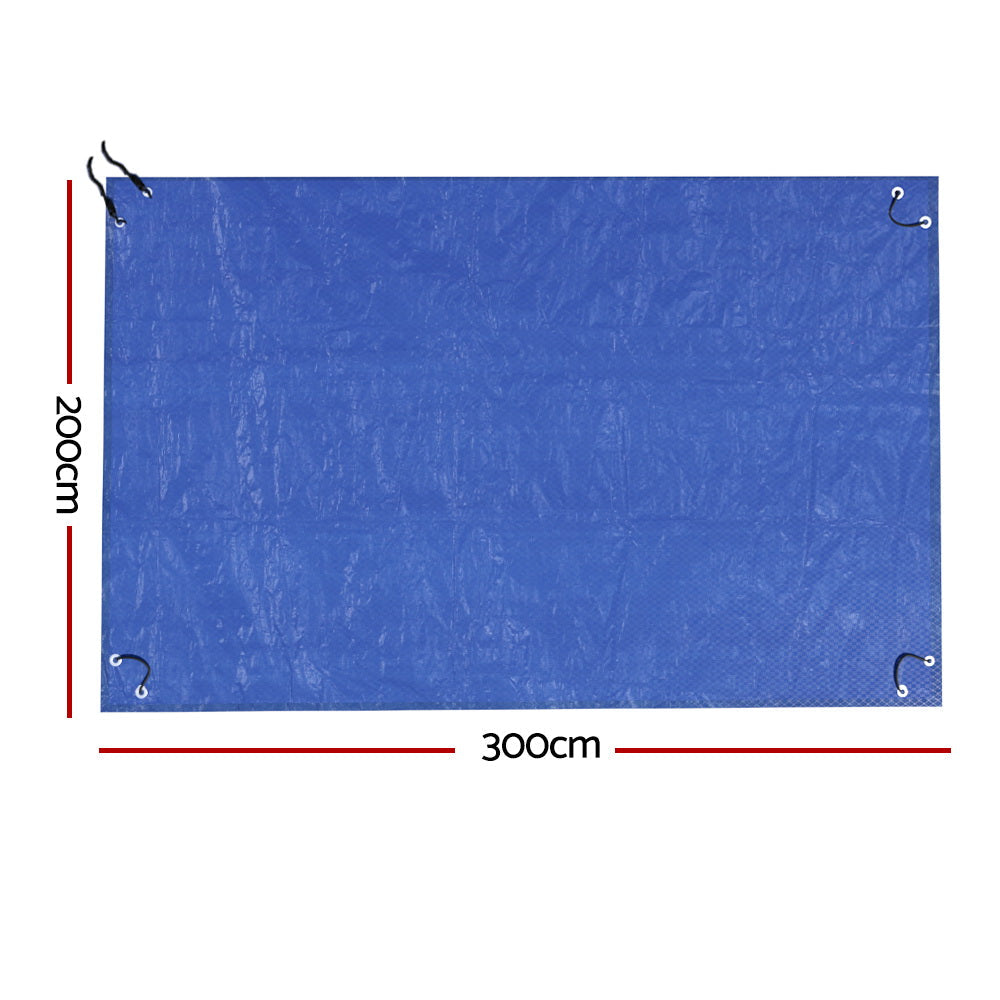 Aquabuddy Pool Cover 3x2m Above-ground Swimming Pool Blanket Blue Aquabuddy