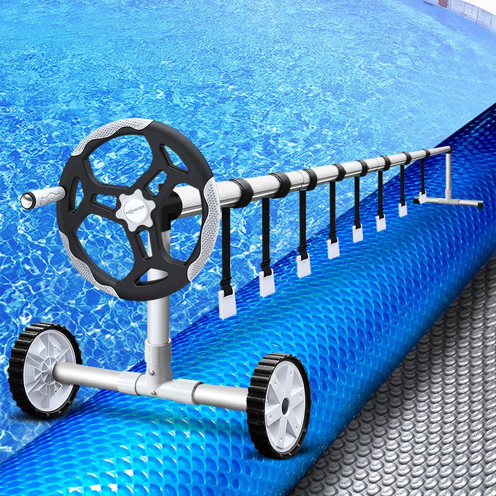 Aquabuddy Solar Swimming Pool Cover Blanket Bubble Roller Adjustable 8 X 4.2M Aquabuddy