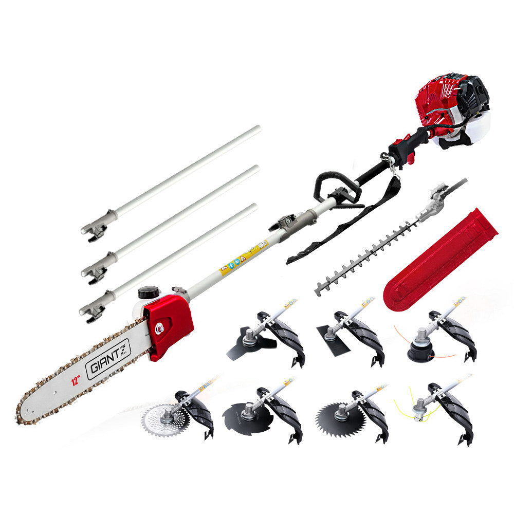 Gizantz 65CC Pole Chainsaw Hedge Trimmer Brush Cutter Whipper Snipper Multi Tool freeshipping - Awezingly