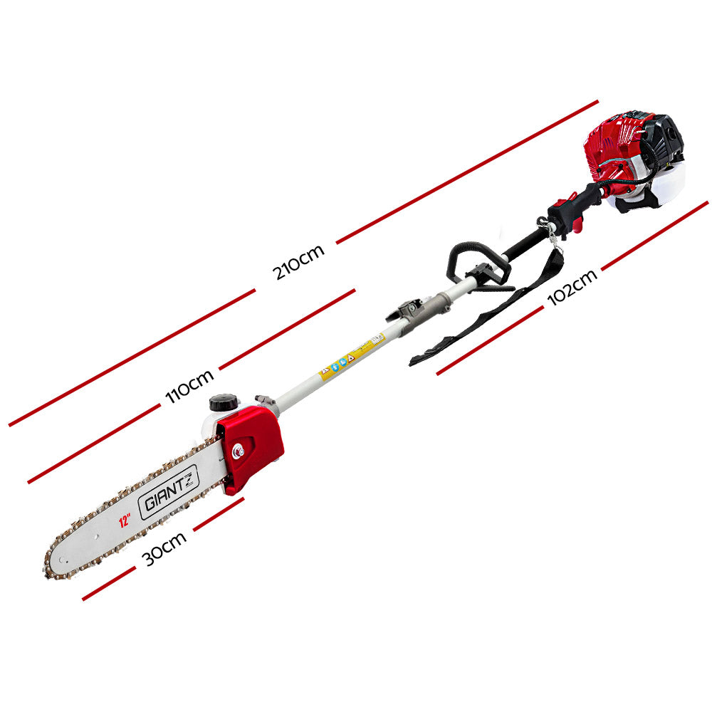 Gizantz 65CC Pole Chainsaw Hedge Trimmer Brush Cutter Whipper Snipper Multi Tool freeshipping - Awezingly