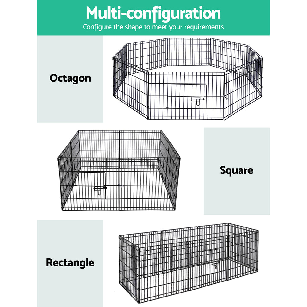 i.Pet 2X24 8 Panel Pet Dog Playpen Puppy Exercise Cage Enclosure Fence Play Pen