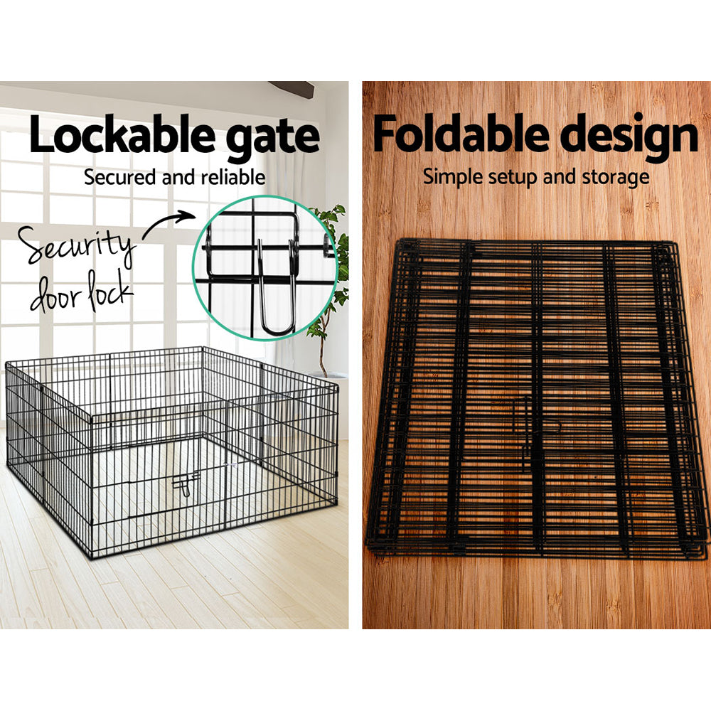 i.Pet 2X24 8 Panel Pet Dog Playpen Puppy Exercise Cage Enclosure Fence Play Pen