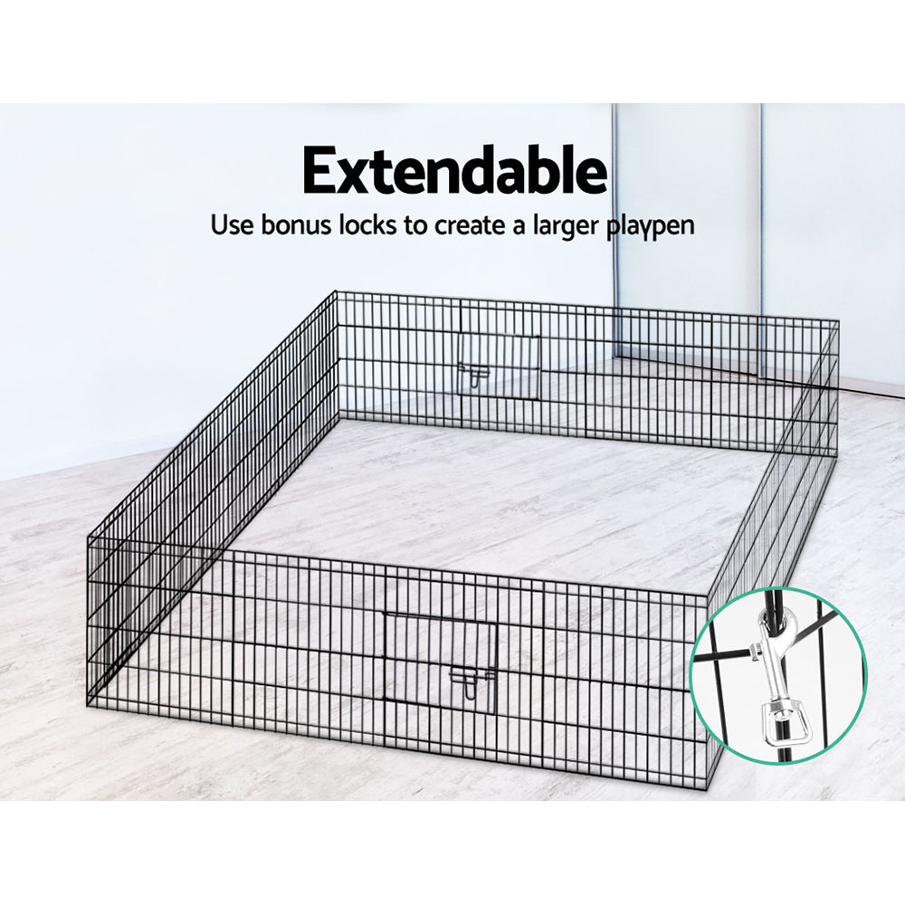 i.Pet 2X24 8 Panel Pet Dog Playpen Puppy Exercise Cage Enclosure Fence Play Pen