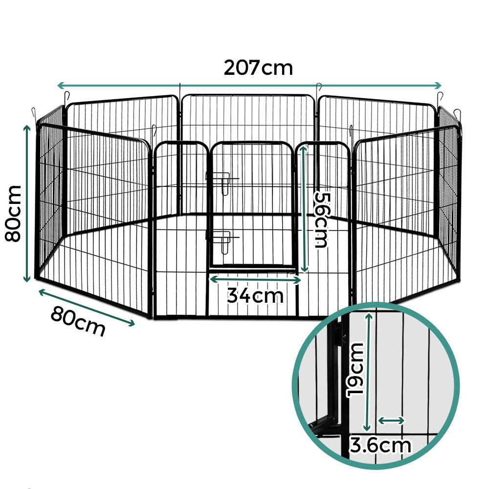 i.Pet 8 Panel Pet Dog Playpen Puppy Exercise Cage Enclosure Fence Play Pen 80x80cm freeshipping - Awezingly