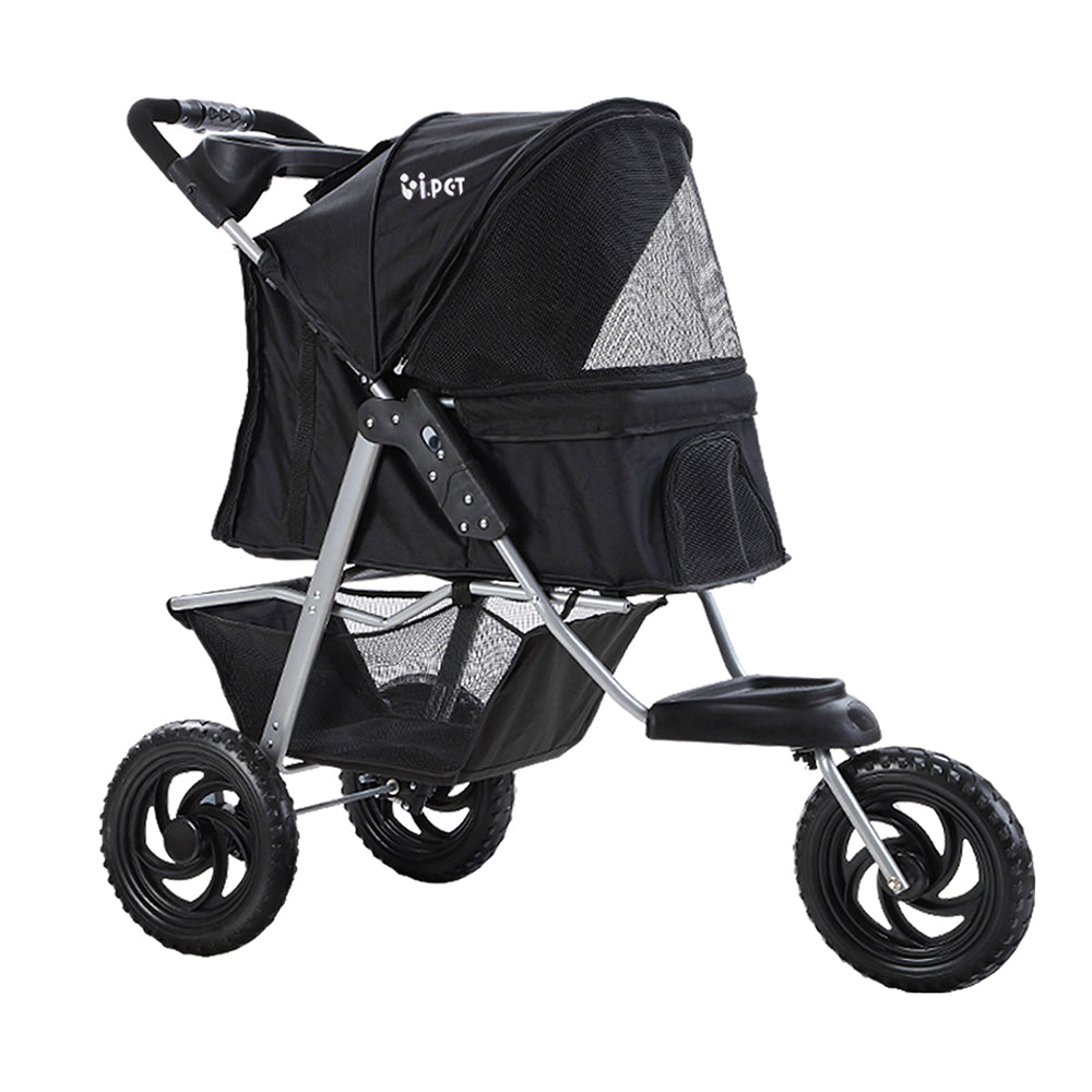 i.Pet Pet Stroller Dog Carrier Foldable Pram Large Black freeshipping - Awezingly