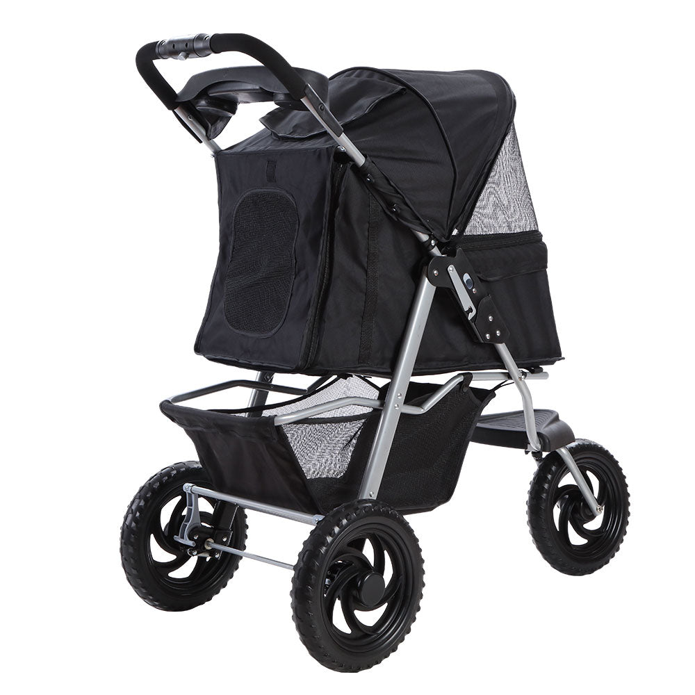i.Pet Pet Stroller Dog Carrier Foldable Pram Large Black freeshipping - Awezingly