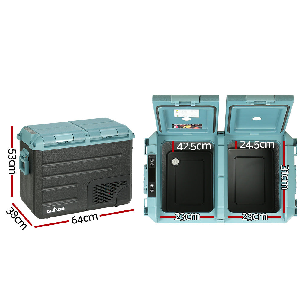 Glacio 50L Portable Fridge Freezer Fridges Cooler Camping 12V/24V/240V Caravan Glacio