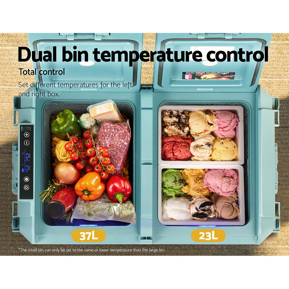 Glacio 60L Portable Fridge Freezer Fridges Cooler Camping 12V/24V/240V Caravan Glacio