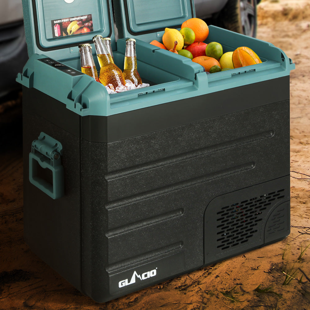 Glacio 60L Portable Fridge Freezer Fridges Cooler Camping 12V/24V/240V Caravan Glacio