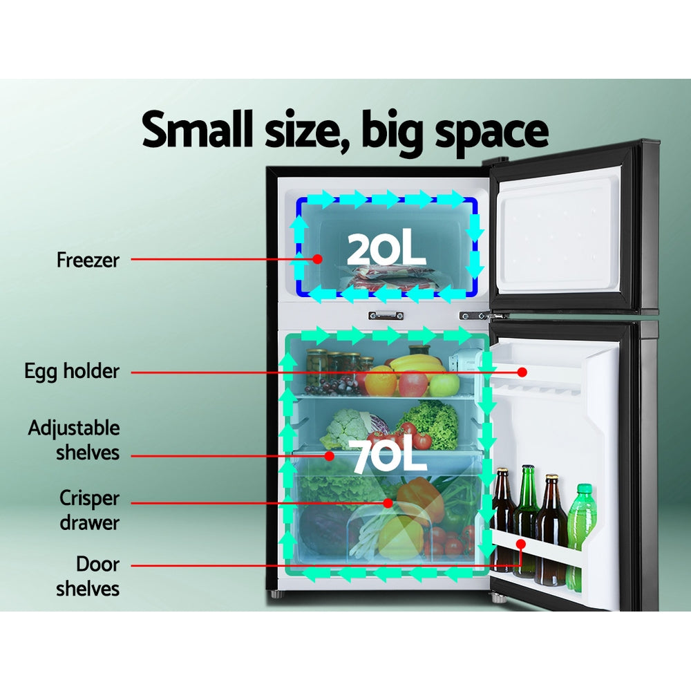 Glacio 90L Portable Fridge Bar Freezer Cooler Upright 12V/24V/240V Caravan 4WD Car Camping Black freeshipping - Awezingly