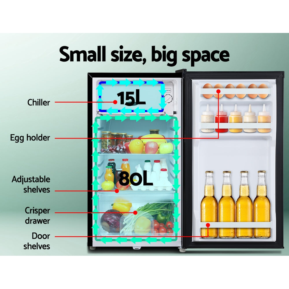 Glacio 95L Portable Fridge Bar Freezer Cooler Upright 12V/24V/240V Caravan 4WD Car Camping Black freeshipping - Awezingly