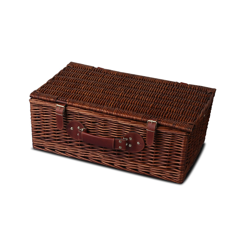 Alfresco 4 Person Picnic Basket Baskets Handle Outdoor Insulated Blanket freeshipping - Awezingly