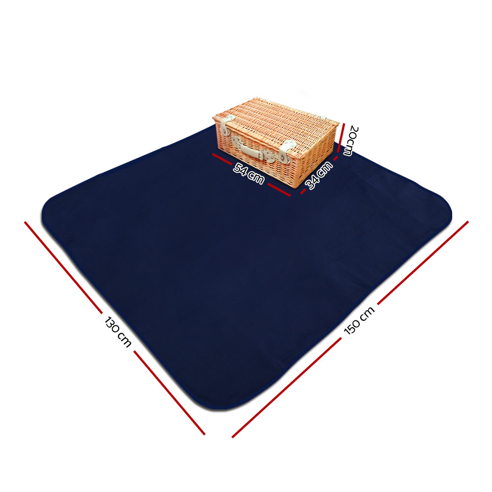 Alfresco 4 Person Picnic Basket Baskets Blue Deluxe Outdoor Corporate Blanket Park freeshipping - Awezingly