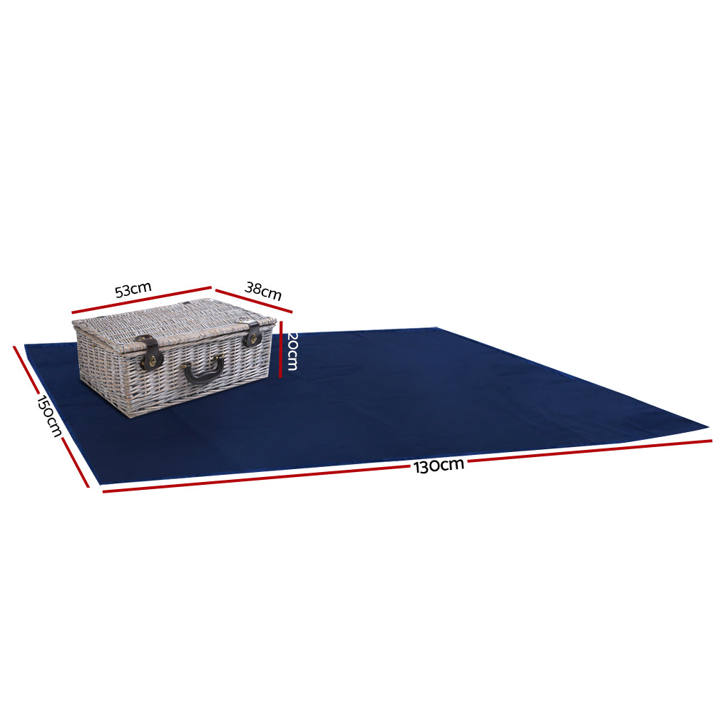 Alfresco 6-Person Picnic Basket Cooler Bag Wicker PU Fastening Straps Plates freeshipping - Awezingly