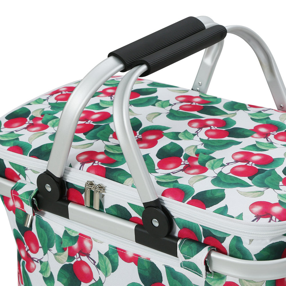 Alfresco Picnic Bag Basket Hamper Camping Hiking Insulated Lunch Cooler Folding Alfresco