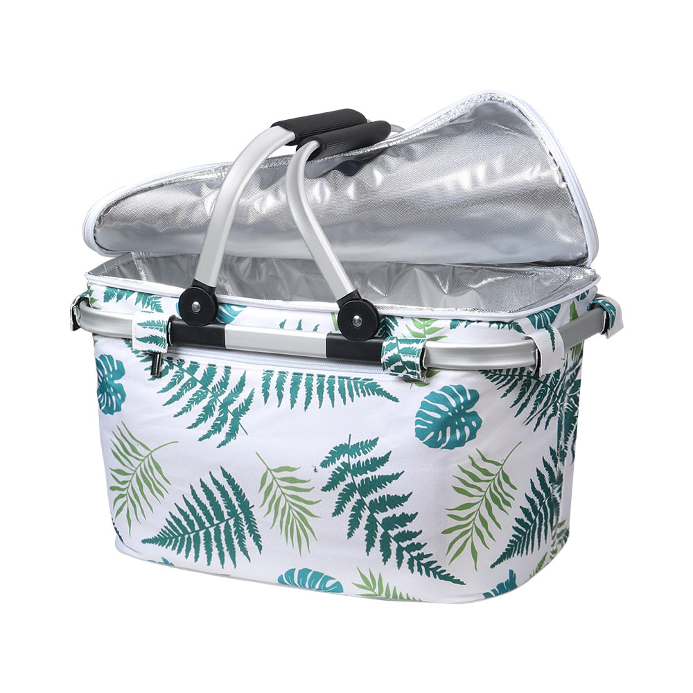 Alfresco Folding Picnic Bag Basket Hamper Camping Hiking Insulated Lunch Cooler Alfresco