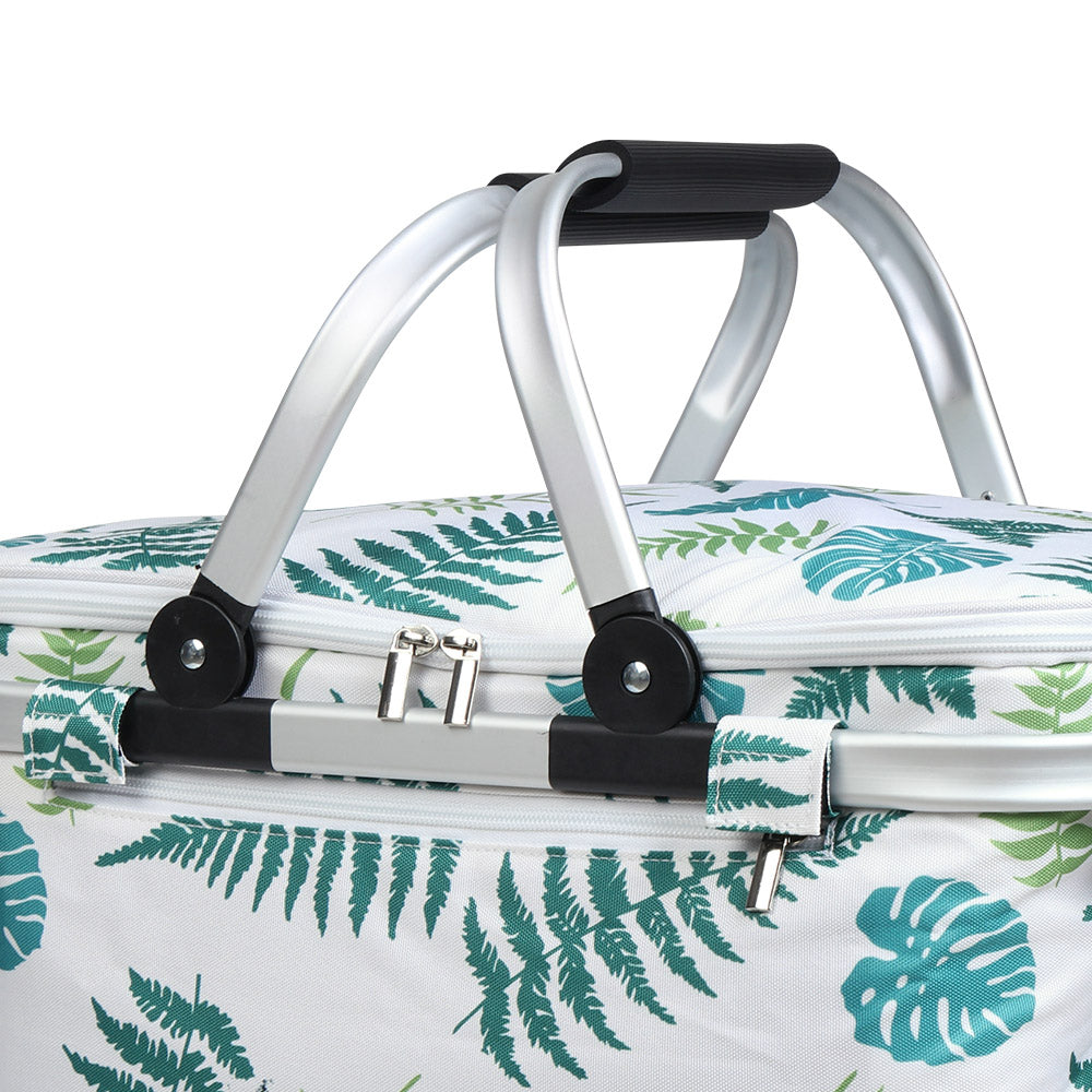 Alfresco Folding Picnic Bag Basket Hamper Camping Hiking Insulated Lunch Cooler Alfresco