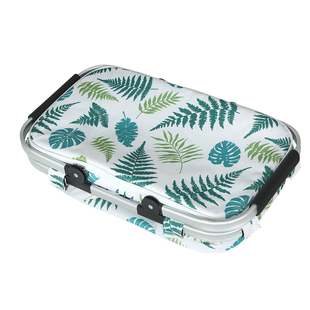 Alfresco Folding Picnic Bag Basket Hamper Camping Hiking Insulated Lunch Cooler Alfresco
