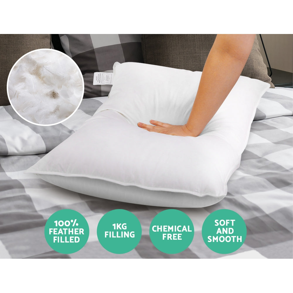 Giselle Bedding Set of 2 Goose Feather and Down Pillow - White freeshipping - Awezingly
