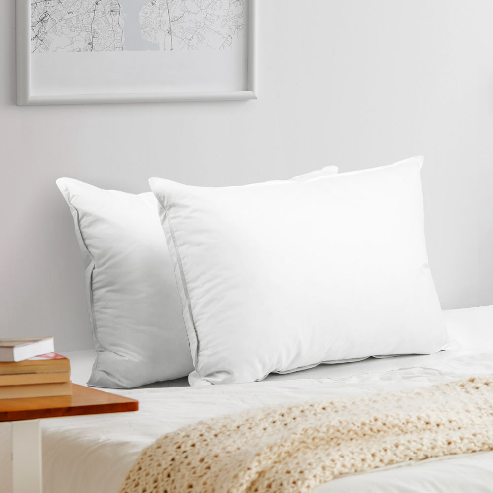 Giselle Bedding Set of 2 Goose Feather and Down Pillow - White freeshipping - Awezingly