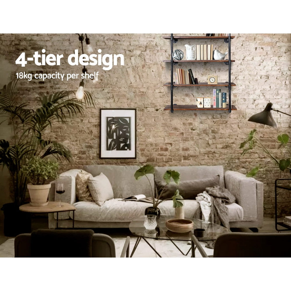 Artiss Industrial DIY Pipe Shelf Rustic Floating Wall Display Shelves Brackets Artiss